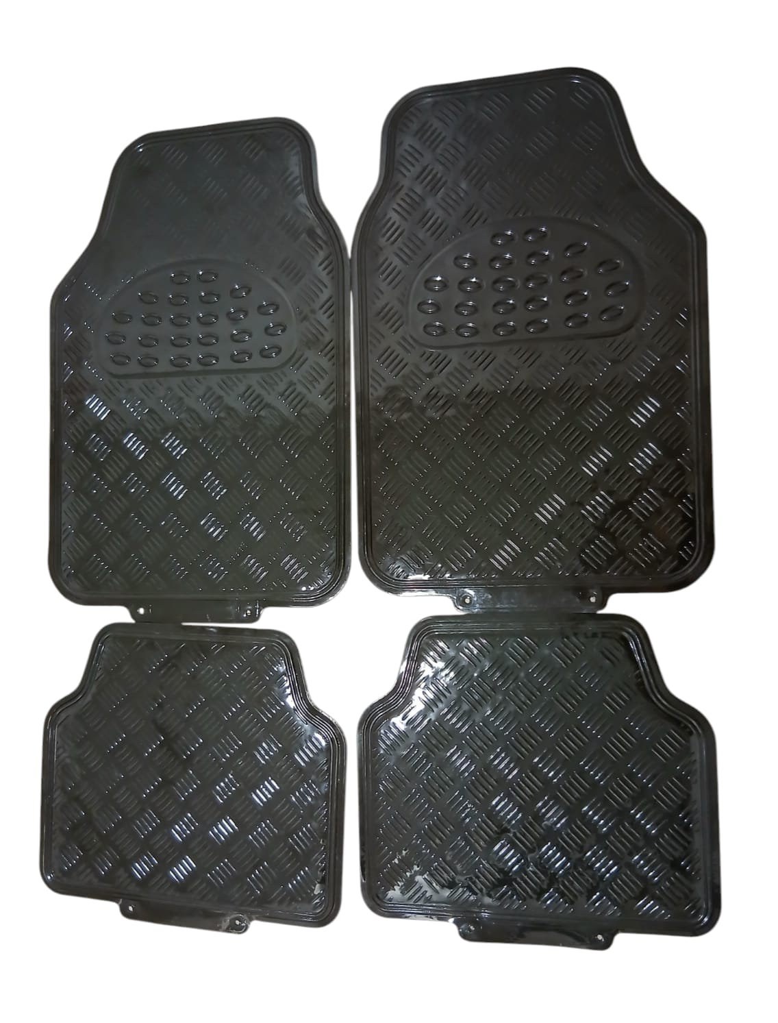 Tapis pvc effet metallisé noir